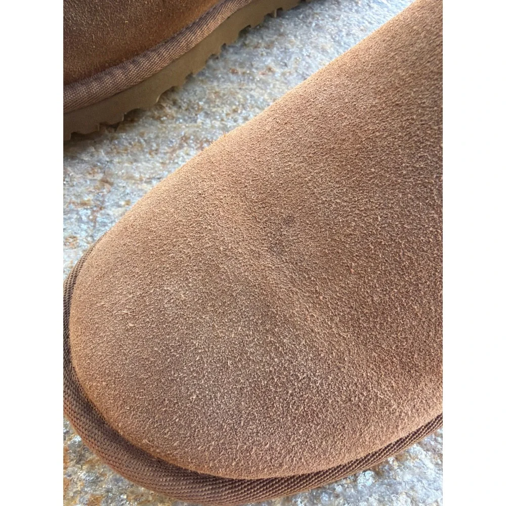 UGG Australia 3010 Chestnut Suede Sheepskin Slip On Slippers Mens 7 Women 9